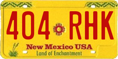 NM license plate 404RHK