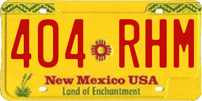 NM license plate 404RHM
