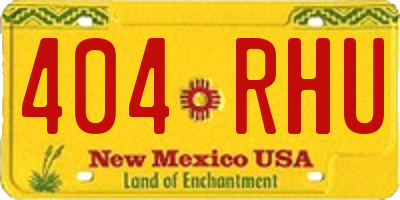 NM license plate 404RHU