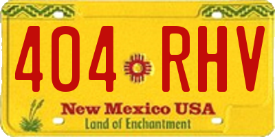 NM license plate 404RHV