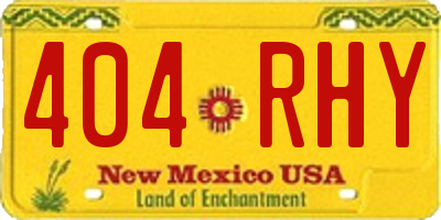 NM license plate 404RHY