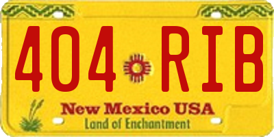 NM license plate 404RIB