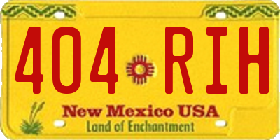 NM license plate 404RIH