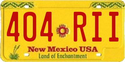 NM license plate 404RII
