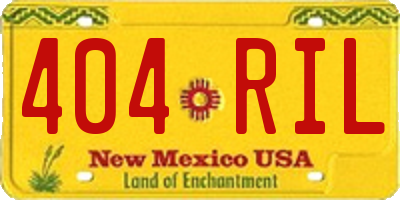 NM license plate 404RIL