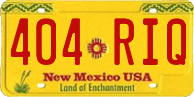 NM license plate 404RIQ