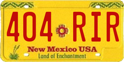 NM license plate 404RIR