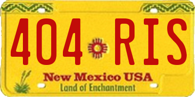 NM license plate 404RIS