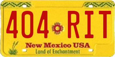 NM license plate 404RIT