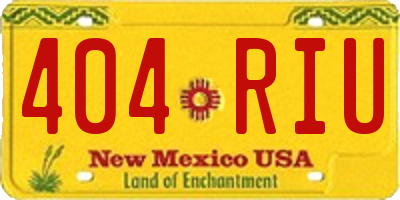 NM license plate 404RIU