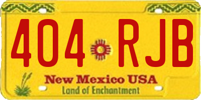 NM license plate 404RJB