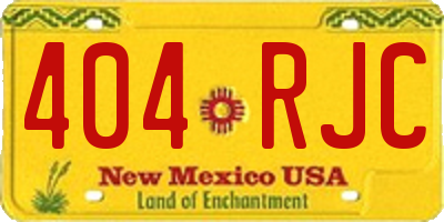 NM license plate 404RJC