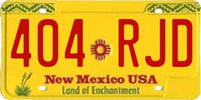 NM license plate 404RJD