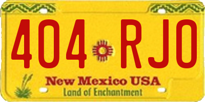 NM license plate 404RJO