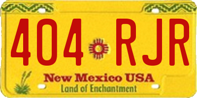 NM license plate 404RJR