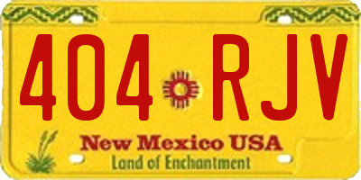 NM license plate 404RJV