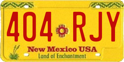 NM license plate 404RJY