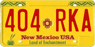 NM license plate 404RKA