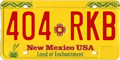 NM license plate 404RKB