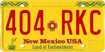 NM license plate 404RKC