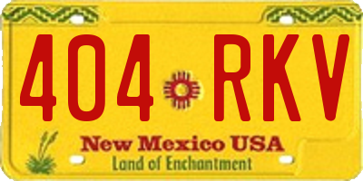 NM license plate 404RKV