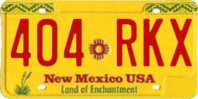 NM license plate 404RKX