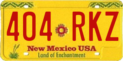 NM license plate 404RKZ