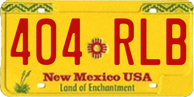 NM license plate 404RLB