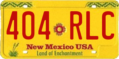 NM license plate 404RLC