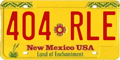 NM license plate 404RLE