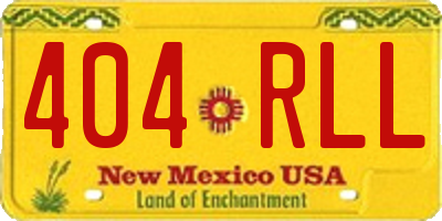 NM license plate 404RLL