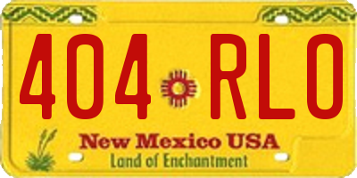 NM license plate 404RLO