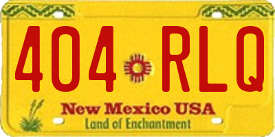 NM license plate 404RLQ