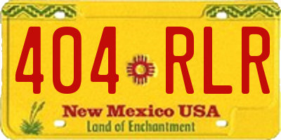 NM license plate 404RLR