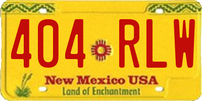 NM license plate 404RLW