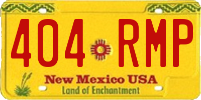NM license plate 404RMP