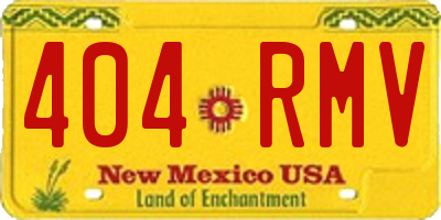 NM license plate 404RMV