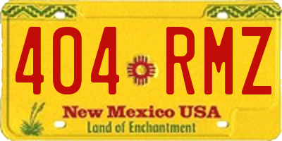 NM license plate 404RMZ