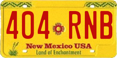 NM license plate 404RNB
