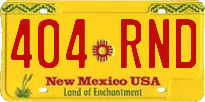 NM license plate 404RND