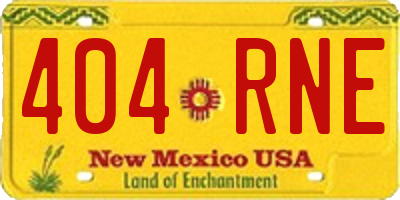 NM license plate 404RNE