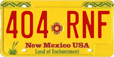 NM license plate 404RNF