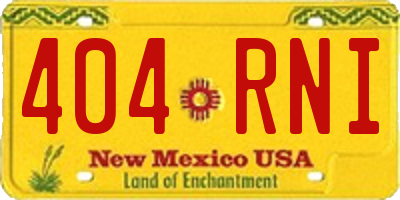 NM license plate 404RNI