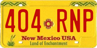 NM license plate 404RNP