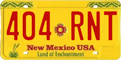 NM license plate 404RNT