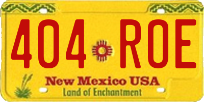 NM license plate 404ROE