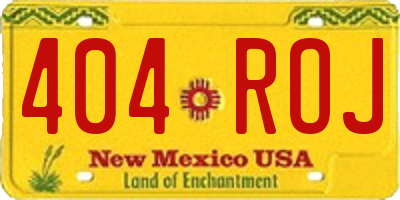 NM license plate 404ROJ