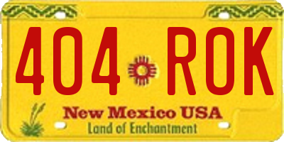 NM license plate 404ROK