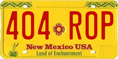 NM license plate 404ROP