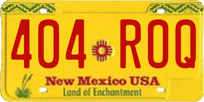 NM license plate 404ROQ